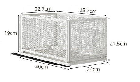 White Steel Sliding Storage Tray